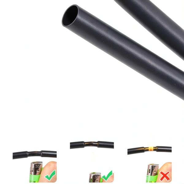 Heat Shrink Tubing 300pcs 1mm Black by ThreeBulls 2to1 Marine Grade-5